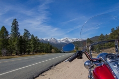 Trip in the Rocky Mountains in a Harley Road King